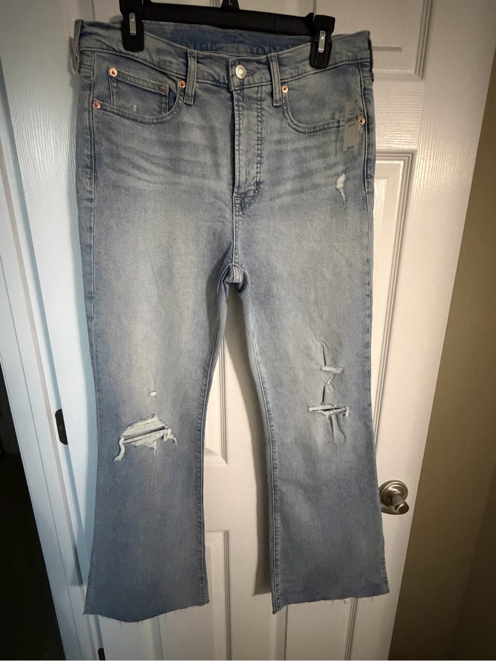 GAP 70’s High rise flare light was jeans w/side seam split-Size 31 (12R)-NWT
